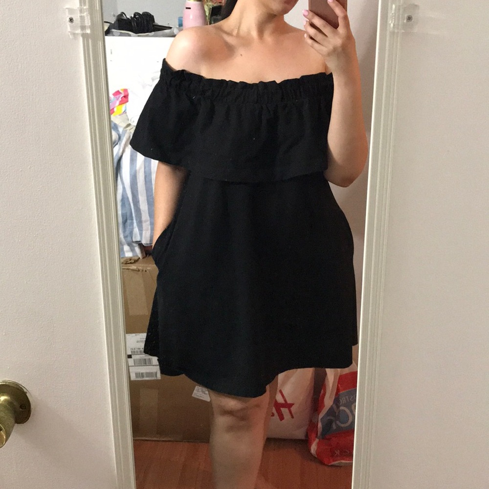 Off shoulder black dress